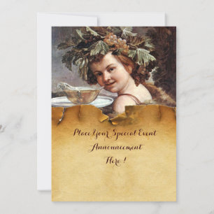 BACCHUS, WINE TASTPARTIJ RODE WAX SEAL PARCHMENT KAART