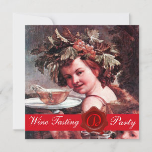 BACCHUS, WINE TASTPARTIJ RODE WAX SEAL PARCHMENT KAART