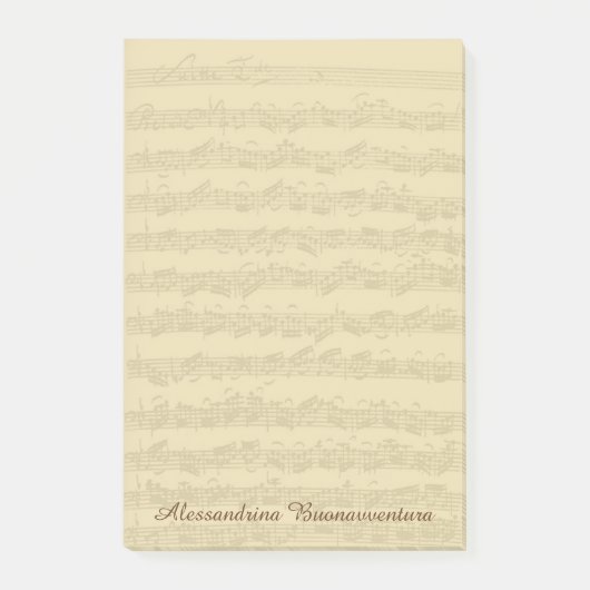 Bach 2e Cello Suite Music Manuscript Custom Name Post-it® Notes (Voorkant)