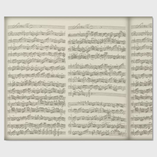 Bach 2nd Cello Suite, Verscheidene Pagina's Manusc Cadeaupapier (Vlak)