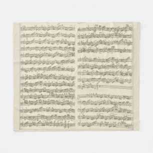 Bach 2nd Cello Suite, Verscheidene Pagina's Manusc Fleece Deken