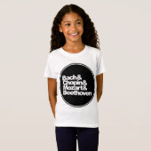 Bach and Chopin and Mozart and Beethoven T-shirt (Voorkant volledig)