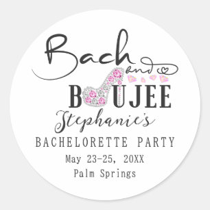 Bach & Boujee Diamond Bachelorette Welkomstbord Ronde Sticker