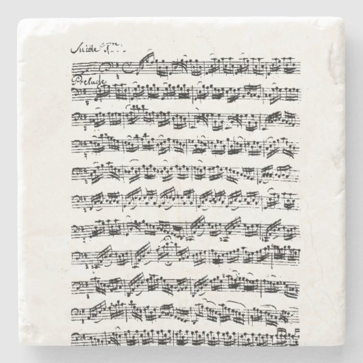 Bach cello suite for dinner stenen onderzetter (Voorkant)