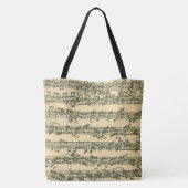 Bach Chaconne Authentic Manuscript Excerpt Tote Bag (Achterkant)