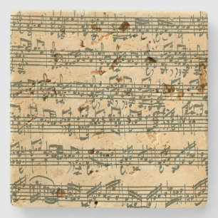 Bach Chaconne Music Manuscript for Solo Violin Stenen Onderzetter