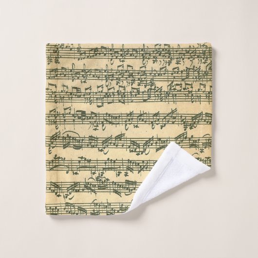 Bach Chaconne Original Music Manuscript Bad Handdoek (Wasdoekje)