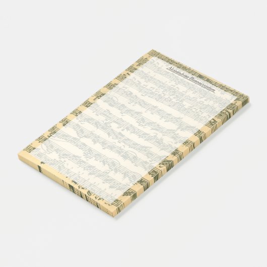 Bach Chaconne Violin Manuscript Custom Name Post-it® Notes (Schuin)