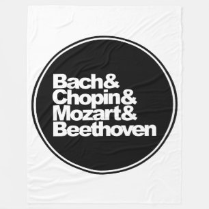 Bach, chopin en Mozart en Beethoven Fleece Deken