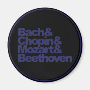 Bach, chopin en Mozart en Beethoven Magneet