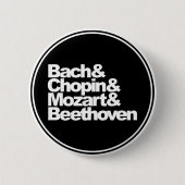 Bach, Chopin, Mozart en Beethoven Ronde Button 5,7 Cm (Voorkant)