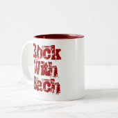 Bach Classical Composer Funny Music Gift Tweekleurige Koffiemok (Voorkant links)