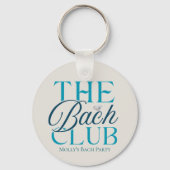 Bach Club Modern Eenvoudig Blauw Bachelorette Part Sleutelhanger (Voorkant)