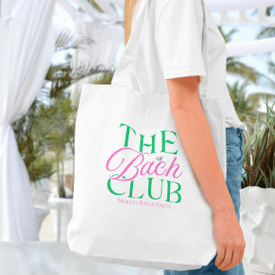 Bach Club Moderne Eenvoudige Roze Groene Bachelore Tote Bag