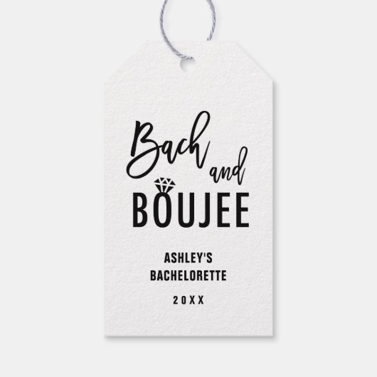 Bach en Boujee Bachelorette Feestgunsten Cadeaulabel (Achterkant)
