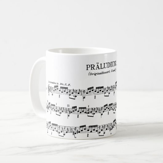 Bach Lute Prelude Coffee Mok (Voorkant links)