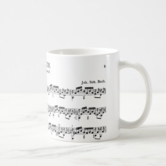 Bach Lute Prelude Coffee Mok (Rechts)