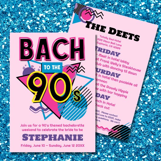 Bach naar de 90s Bachelorette Weekend Uitnodiging
