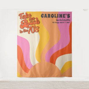 Bach naar de jaren 70 Retro Groovy Sunset Bachelor Wandkleed