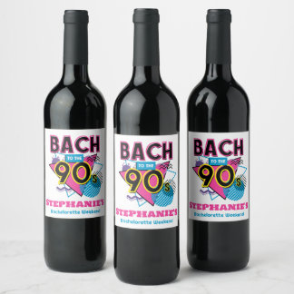 Bach naar de jaren '90 Bachelorette Party Wijn Etiket
