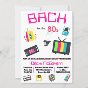 Bach naar het 80's Bachelorette Party Kaart