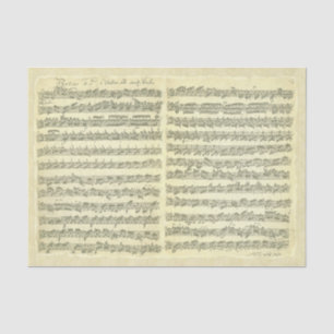 Bach Partita Music Manuscript for Violin Solo Tissuepapier
