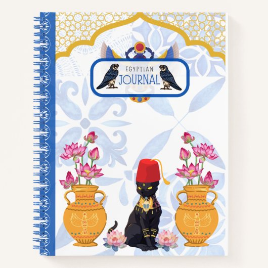 Bacha de chat égyptien avec Carnet spiral pharoniq (Devant)