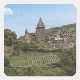 Bacharach, Duitsland, Stahleck Castle, Schloss Vierkante Sticker