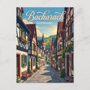 Bacharach oude stad steeg Duitsland Briefkaart