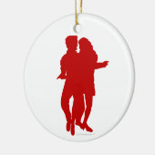 Bachata - Latijnse dansers - Silhouette Custom Keramisch Ornament (Links)