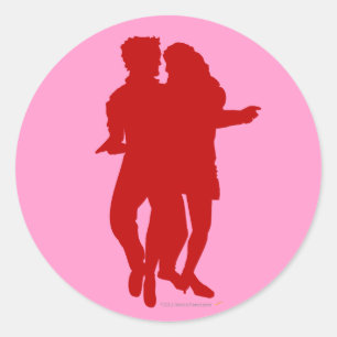 Bachata - Latijnse dansers - Silhouette Custom Ronde Sticker