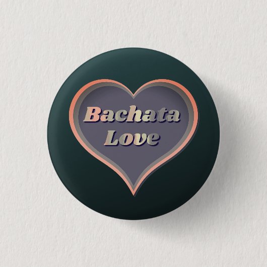 Bachata liefde hart ronde button 3,2 cm (Voorkant)