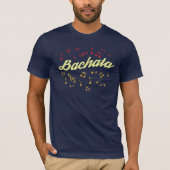 Bachata Musical Notes Mannen Apparel Basic T-Shirt (Voorkant)