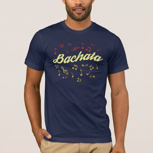 Bachata Musical Notes Men Apparel Basic T-Shirt (Devant)