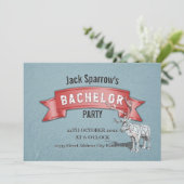 Bachelor / Bachelorette vrijgezellenfeest Rood lin Kaart (Staand voorkant)