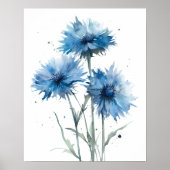 Bachelor Buttes Flower Art Imprimer Poster (Devant)