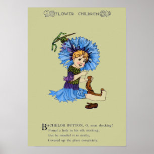 Bachelor Button Poster