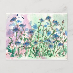 Bachelor Button Wildflower Meadow Briefkaart