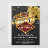 Bachelor Casino Feest Black Gold Kaart (Voorkant)