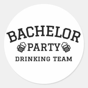 Bachelor feest drink team t-shirt ronde sticker