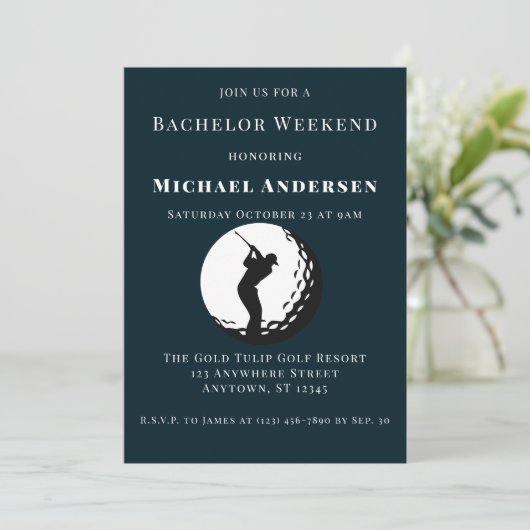 Bachelor Golf Weekend Party Invitation (Debout devant)