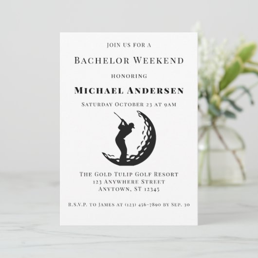 Bachelor Golf Weekend Party Invitation (Debout devant)