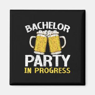 Bachelor in wording Bier Wedding Groom Brid Magneet