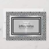 Bachelor noir et argent Carte de remerciements (Devant)
