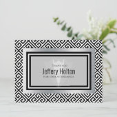 Bachelor noir et argent Carte de remerciements (Debout devant)