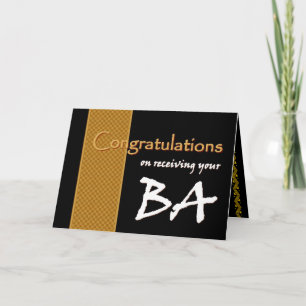 Bachelor of Arts BA Gefeliciteerd Custom Name Kaart