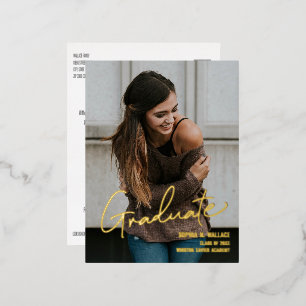 Bachelor of Arts University Afstuderen Foto Folie Feestdagen Briefkaart