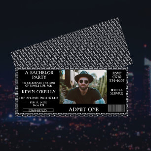 Bachelor of Stag Party Foto Uitnodiging Ticket