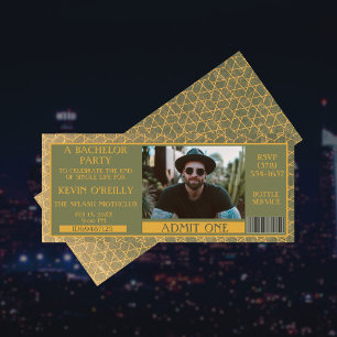 Bachelor ou Stag Party Photo Invitation Billet