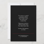 Bachelor partie tuxedo rose rouge invitation (Dos)